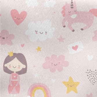Pink Princess With Closed Eyes Jersey Backed Fleece