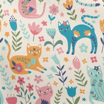 Colorful Cats Pongee