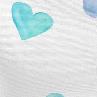 Watercolor Bright Blue Love He Pongee