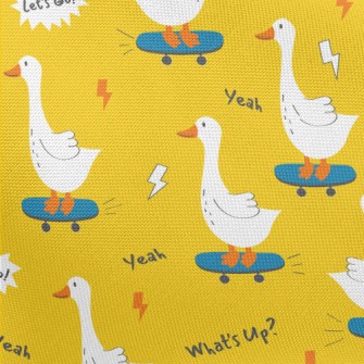 Bright White Cute Duck Pongee