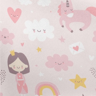 Pink Princess With Closed Eyes Pongee