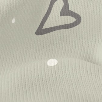 Simple Gray Love Heart Stretch Jersey