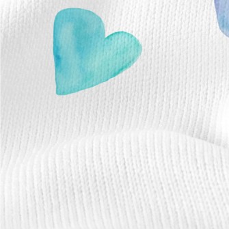 Watercolor Bright Blue Love He Stretch Jersey