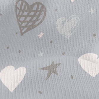 Hand Drawn Simple Hearts And S Stretch Jersey
