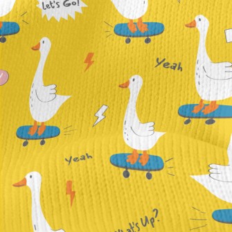 Bright White Cute Duck Stretch Jersey