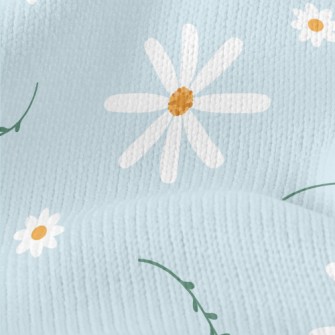Beautiful Charming White Flowe Stretch Jersey