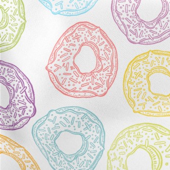 Cute Colorful Donuts Lightweight Cotton Poplin