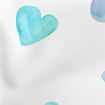 Watercolor Bright Blue Love He Lightweight Cotton Poplin