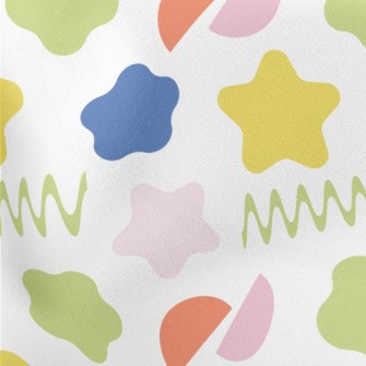 Colorful Shape Pattern Lightweight Cotton Poplin