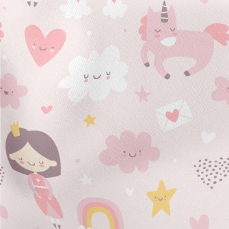 Pink Princess With Closed Eyes Lightweight Cotton Poplin