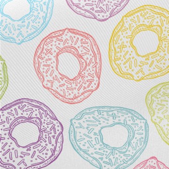 Cute Colorful Donuts Midweight Cotton Poplin