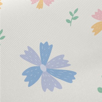 Colorful Cute Flowers Midweight Cotton Poplin