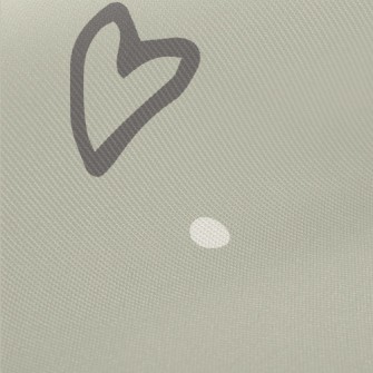 Simple Gray Love Heart Midweight Cotton Poplin