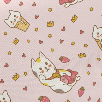 The Round And Cute Lucky Cat Midweight Cotton Poplin
