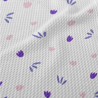 Pink And Purple Floral Graphic Birdseye Piqué