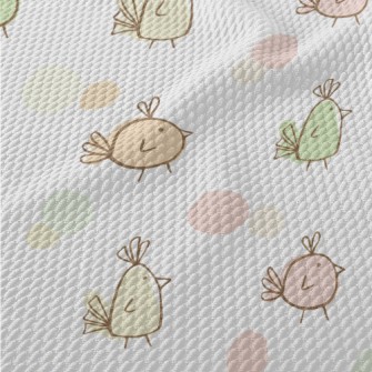 Cute Birds Of Different Shapes Birdseye Piqué