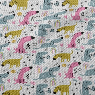 Funny Color Block Dog Birdseye Piqué