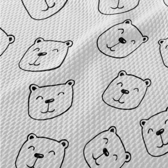 Simple Smiling Bear Birdseye Piqué