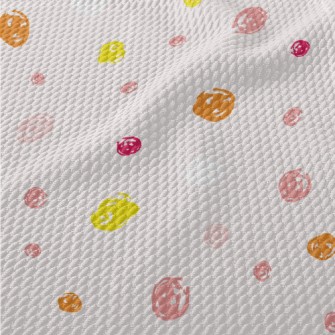 Pink And Yellow Mottled Dots Birdseye Piqué