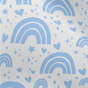 Aqua Blue Rainbow With Stars Chiffon