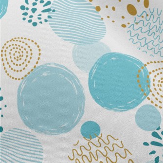 Blue Gold Circle Shape Chiffon