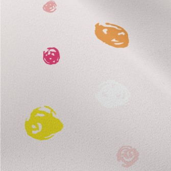 Pink And Yellow Mottled Dots Chiffon