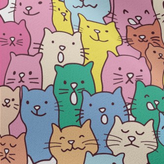 Colorful And Cute Cats Chiffon