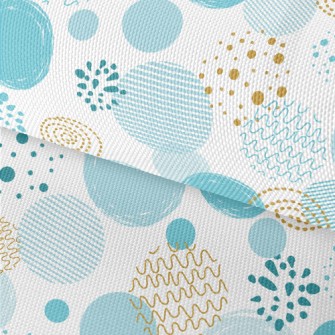 Blue Gold Circle Shape Waterproof Oxford