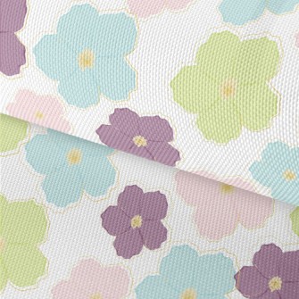Pastel Colored Flowers Waterproof Oxford