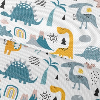 Cute Hand Drawn Dinosaur Waterproof Oxford