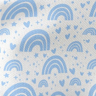 Aqua Blue Rainbow With Stars Waterproof Canvas