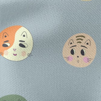 Round Cute Cat Waterproof Canvas