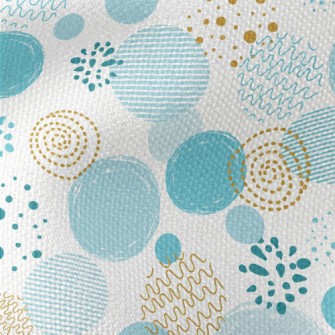Blue Gold Circle Shape Waterproof Canvas