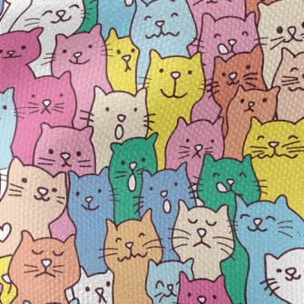 Colorful And Cute Cats Waterproof Canvas