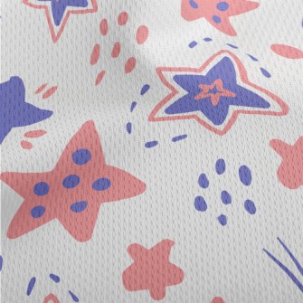 Pink And Purple Stars Of Vario Athletic Mesh Flat Back
