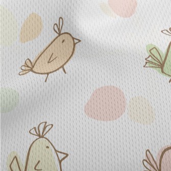 Cute Birds Of Different Shapes Athletic Mesh Flat Back