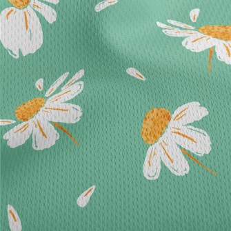 Realistic Daisy And Petals Athletic Mesh Flat Back