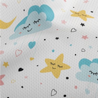 The Moon And Stars Sleeping Pe Athletic Mesh Flat Back