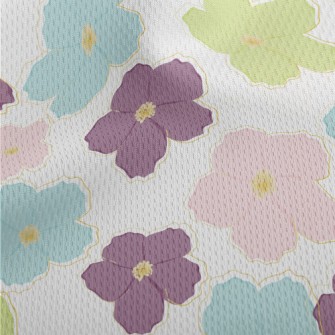 Pastel Colored Flowers Athletic Mesh Flat Back