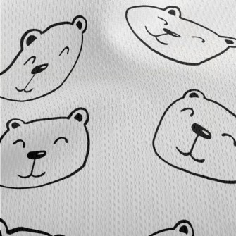 Simple Smiling Bear Athletic Mesh Flat Back