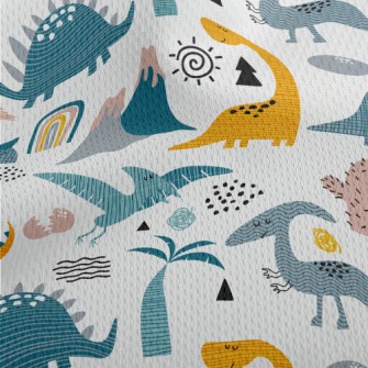 Cute Hand Drawn Dinosaur Athletic Mesh Flat Back