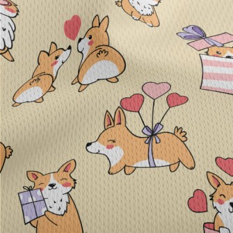 Cute Round Corgi Athletic Mesh Flat Back