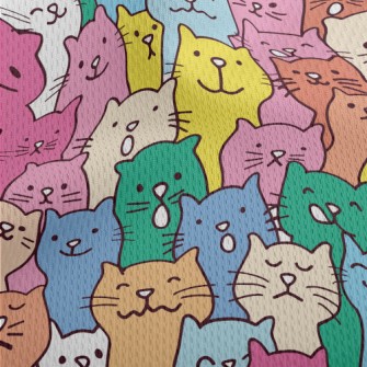 Colorful And Cute Cats Athletic Mesh Flat Back