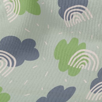 Green And Blue Clouds And Line Terry