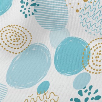 Blue Gold Circle Shape Terry