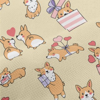 Cute Round Corgi Performance Linen