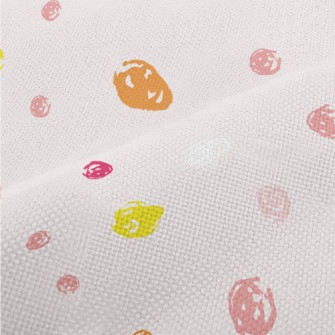 Pink And Yellow Mottled Dots Performance Linen