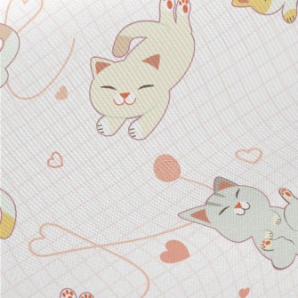 Cat Playing With Squinting Eye Twill