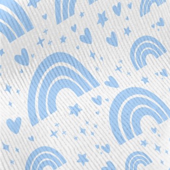 Aqua Blue Rainbow With Stars Standard Corduroy