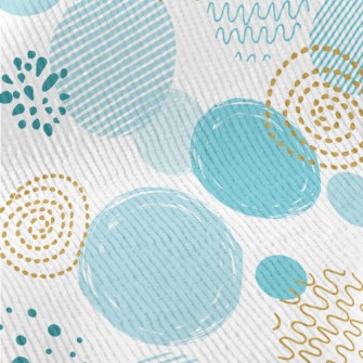 Blue Gold Circle Shape Standard Corduroy